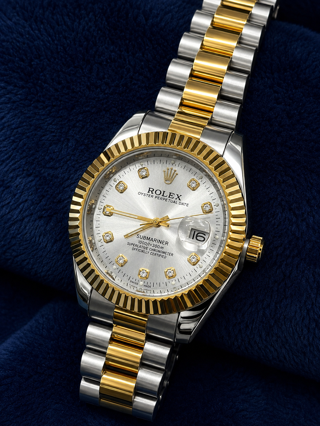 Rolex-Inspired Two-Tone Silver Dial Ladies Luxury Watch