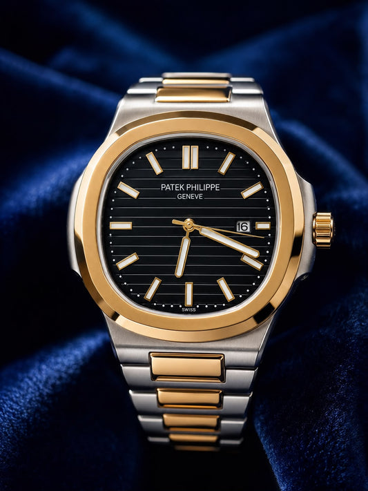 Patek Philippe _ Luxury wrist watch _ Black textured dial