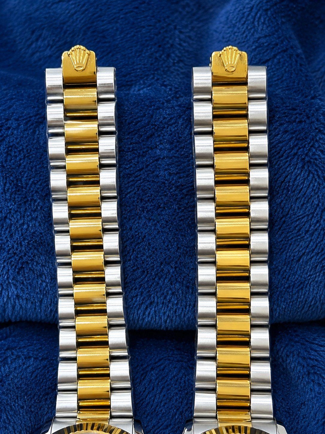 Rolex-Inspired Two-Tone Silver Dial Luxury Couple Watch Set