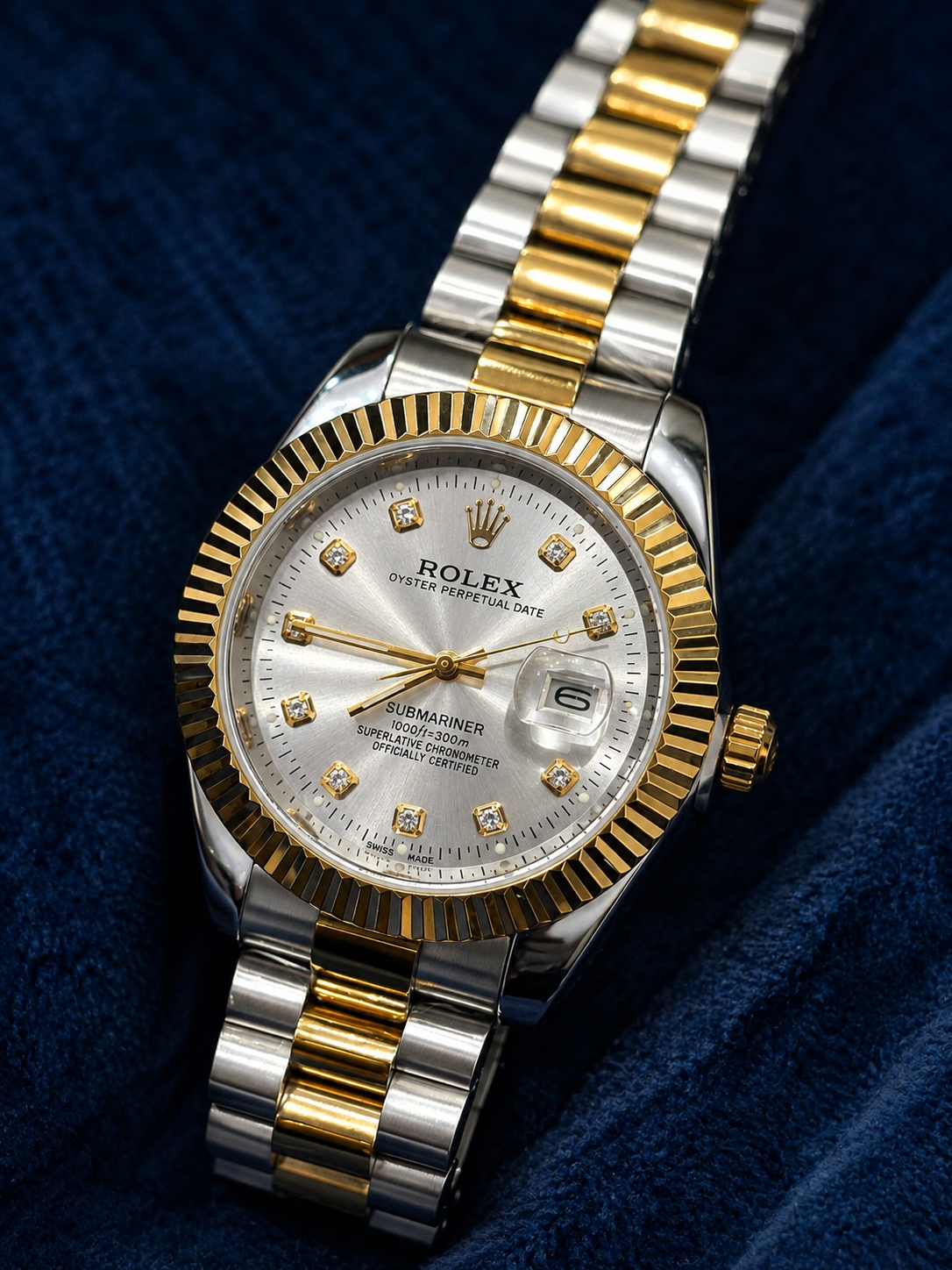 Rolex-Inspired Two-Tone Silver Dial Ladies Luxury Watch