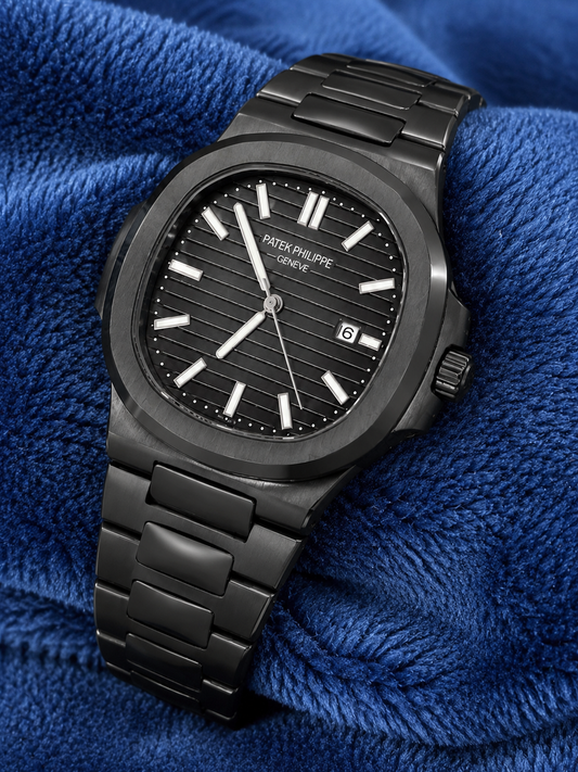 Patek Philippe Nautilus Black Dial Stainless Steel Watch