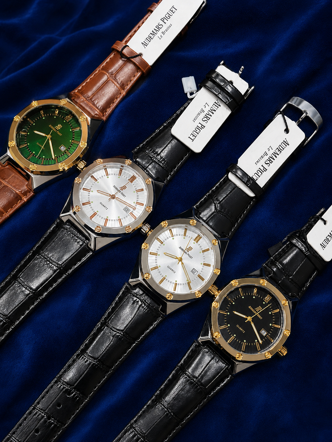 Audemars Piguet-Inspired Green Dial Men’s Luxury Leather Watch